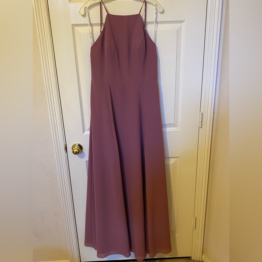 Davids Bridal - Bridesmaid Dress - Chianti - High Neck A-Line